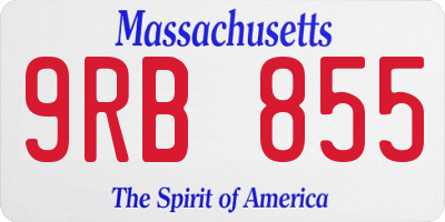 MA license plate 9RB855