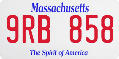 MA license plate 9RB858