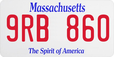 MA license plate 9RB860