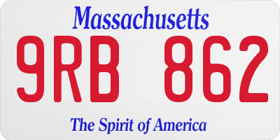 MA license plate 9RB862