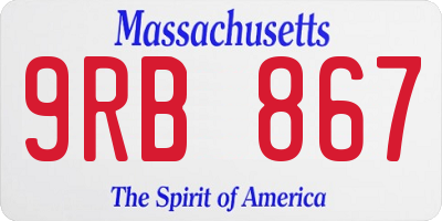 MA license plate 9RB867