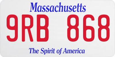 MA license plate 9RB868