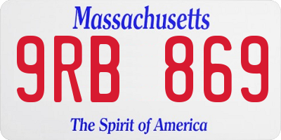 MA license plate 9RB869