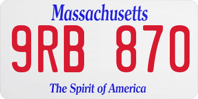 MA license plate 9RB870