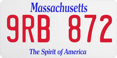 MA license plate 9RB872