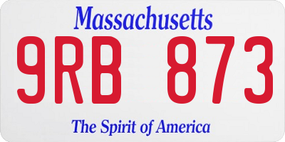 MA license plate 9RB873