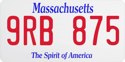 MA license plate 9RB875