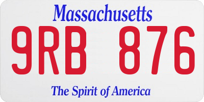 MA license plate 9RB876