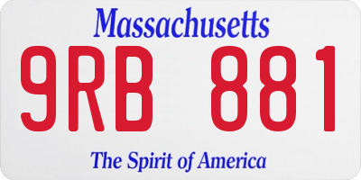 MA license plate 9RB881