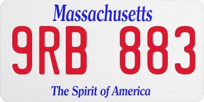 MA license plate 9RB883