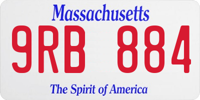 MA license plate 9RB884