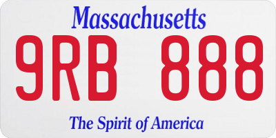 MA license plate 9RB888
