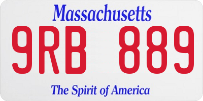MA license plate 9RB889