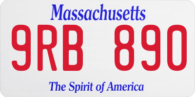 MA license plate 9RB890