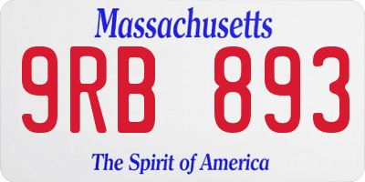 MA license plate 9RB893