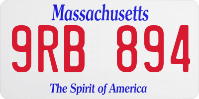 MA license plate 9RB894
