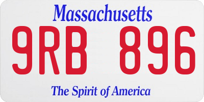 MA license plate 9RB896