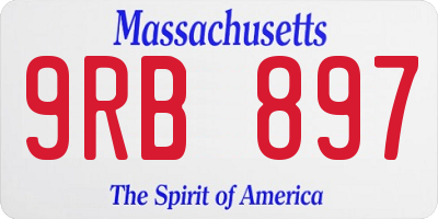 MA license plate 9RB897