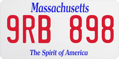 MA license plate 9RB898