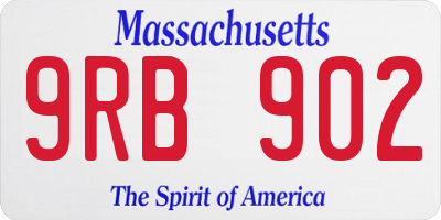 MA license plate 9RB902