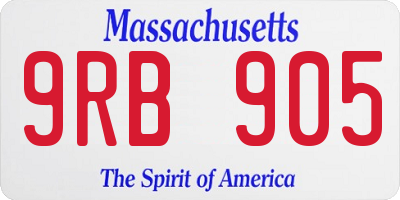 MA license plate 9RB905