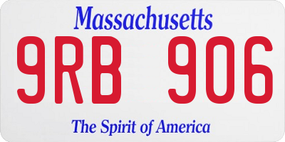 MA license plate 9RB906
