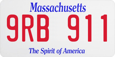 MA license plate 9RB911