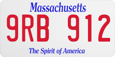 MA license plate 9RB912