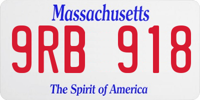 MA license plate 9RB918
