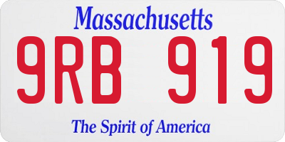 MA license plate 9RB919