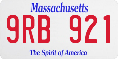 MA license plate 9RB921