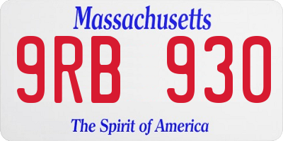 MA license plate 9RB930
