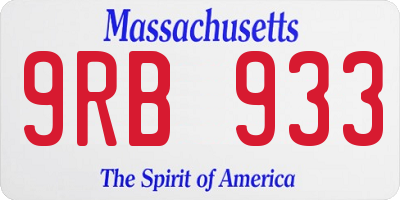 MA license plate 9RB933