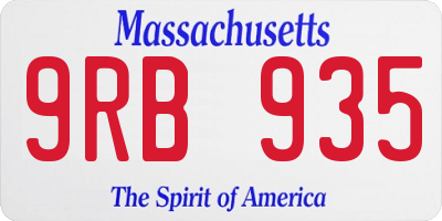 MA license plate 9RB935