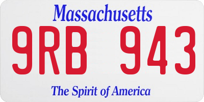 MA license plate 9RB943