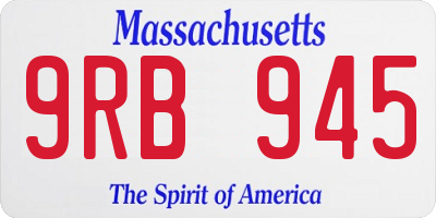 MA license plate 9RB945