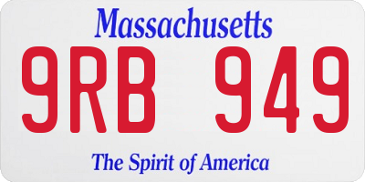 MA license plate 9RB949