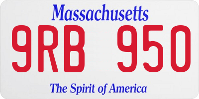 MA license plate 9RB950