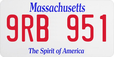 MA license plate 9RB951