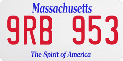 MA license plate 9RB953