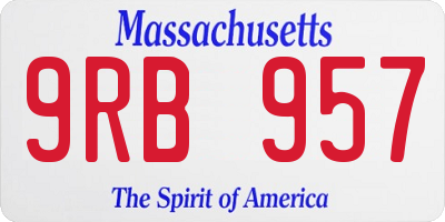 MA license plate 9RB957