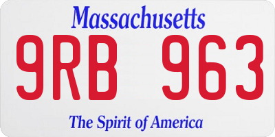 MA license plate 9RB963