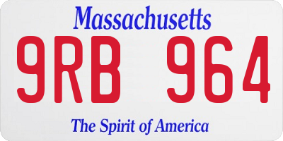 MA license plate 9RB964