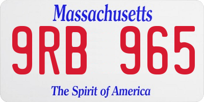 MA license plate 9RB965