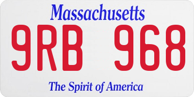 MA license plate 9RB968