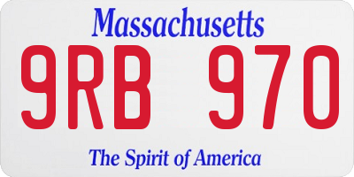 MA license plate 9RB970