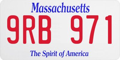 MA license plate 9RB971