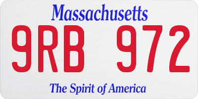 MA license plate 9RB972
