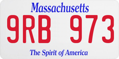 MA license plate 9RB973