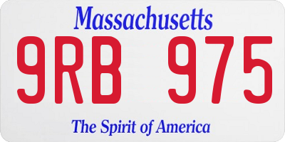 MA license plate 9RB975
